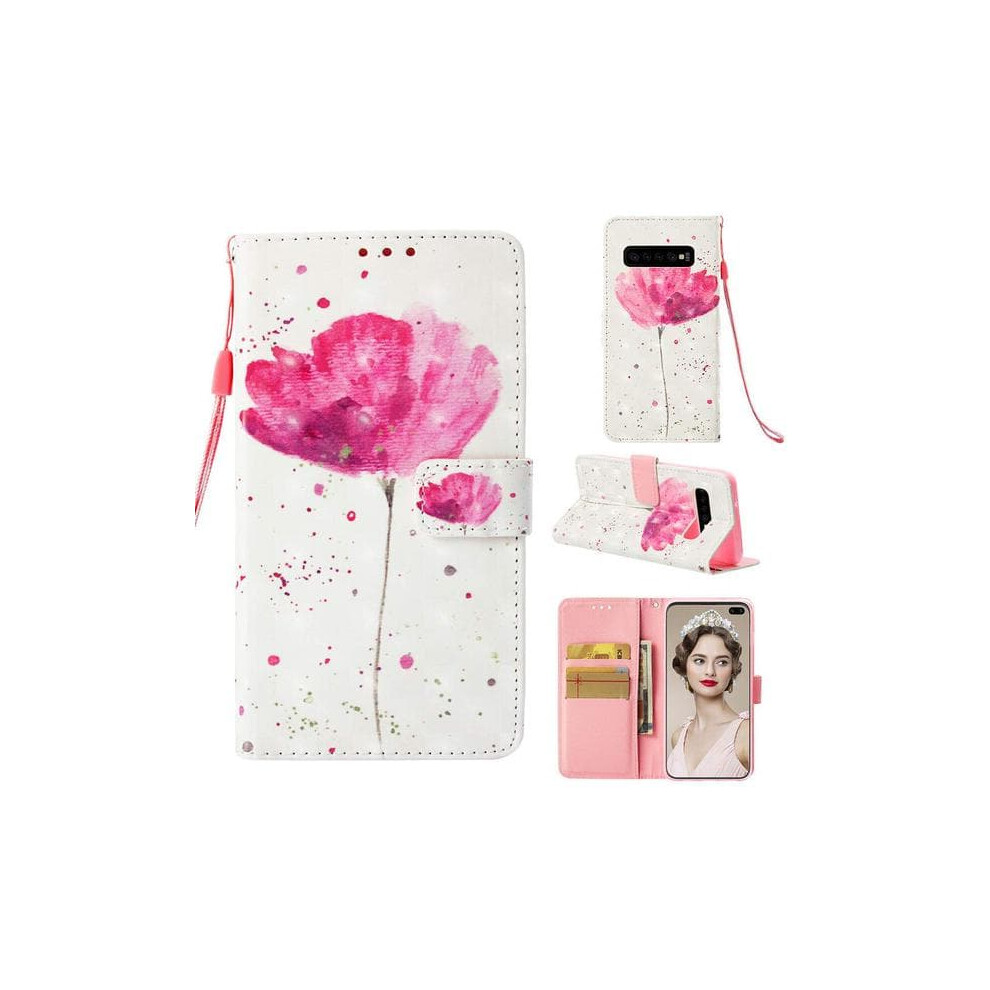 Wallet Case For Samsung Galaxy S10 Plus Flower Pink 962125190007