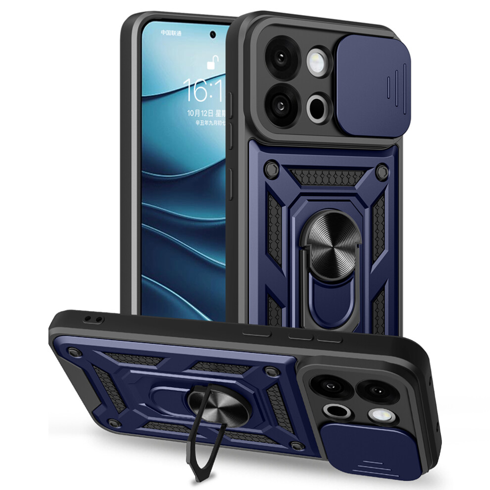 (Blue) Amorus For Oneplus 13S 5G / 13T 5G Case Kickstand Pc + Tpu Phone Cover With Camera Lens Slider Blue 6914291385996