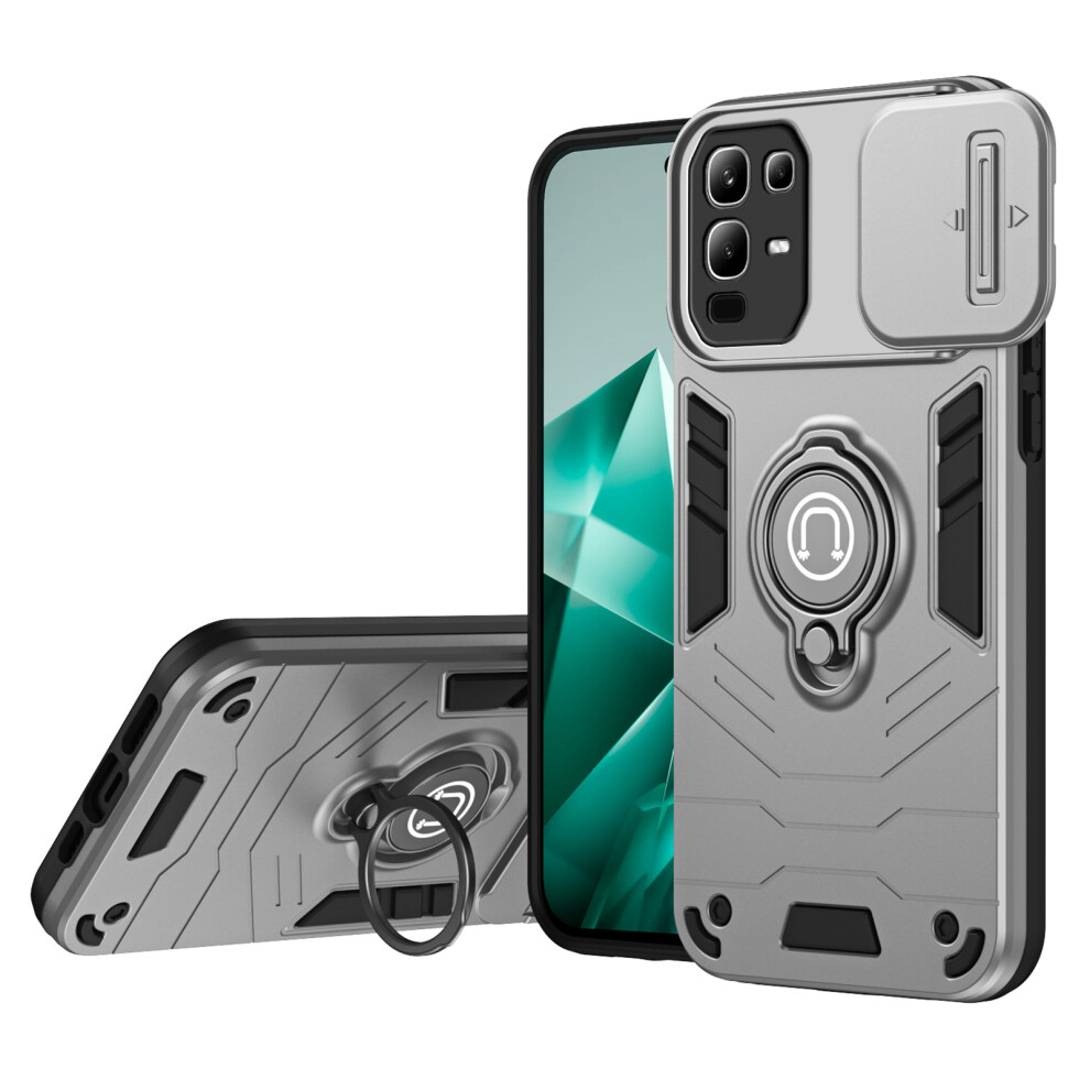 (Grey) For Infinix Note 50X 5G Case Slide Camshield Kickstand Pc + Tpu Phone Cover Grey 6914290285488