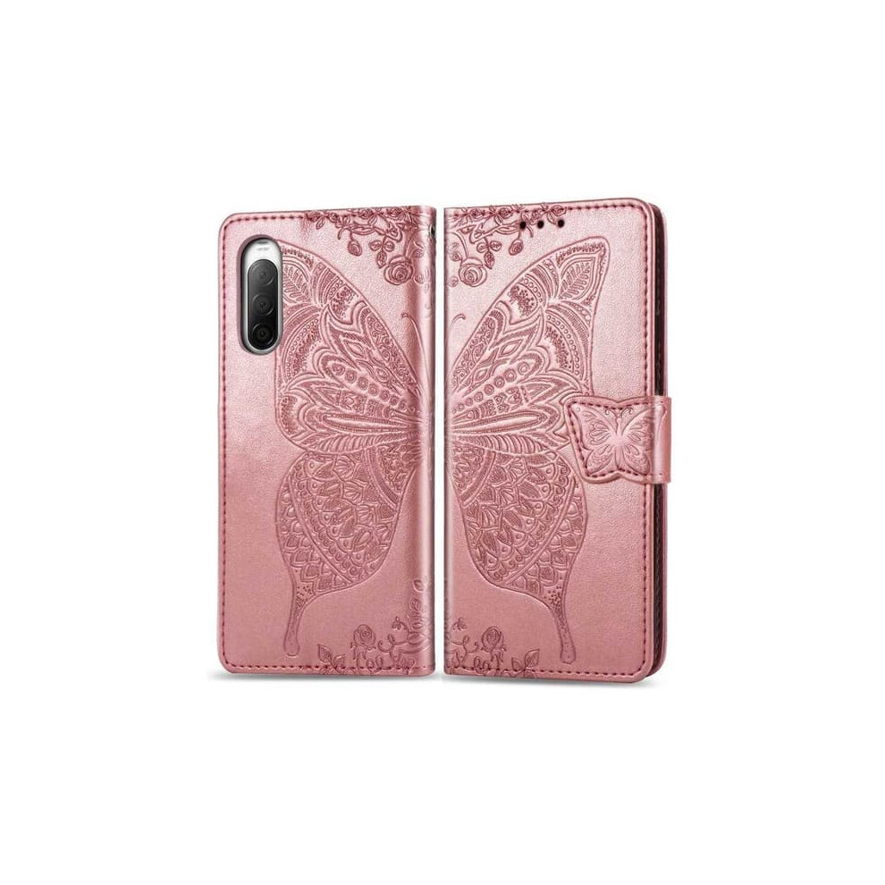 Xperia 10 Ii Wallet Case Pu Leather Rose 4-Compartment Gold 962125191356