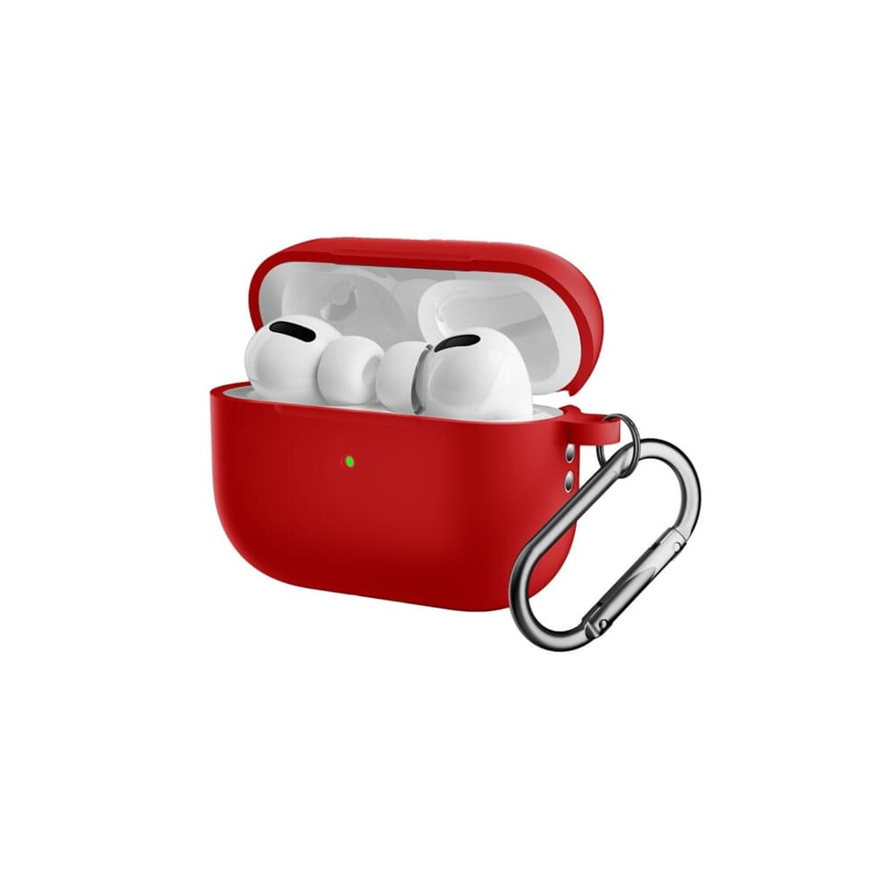 Silicone Airpods Pro 2 Case With Carabiner Red 962125190403