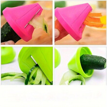 Vegetable Spiralizer Conic Design Multi-Functional Kitchen Gadget 2-Pack Green Pink