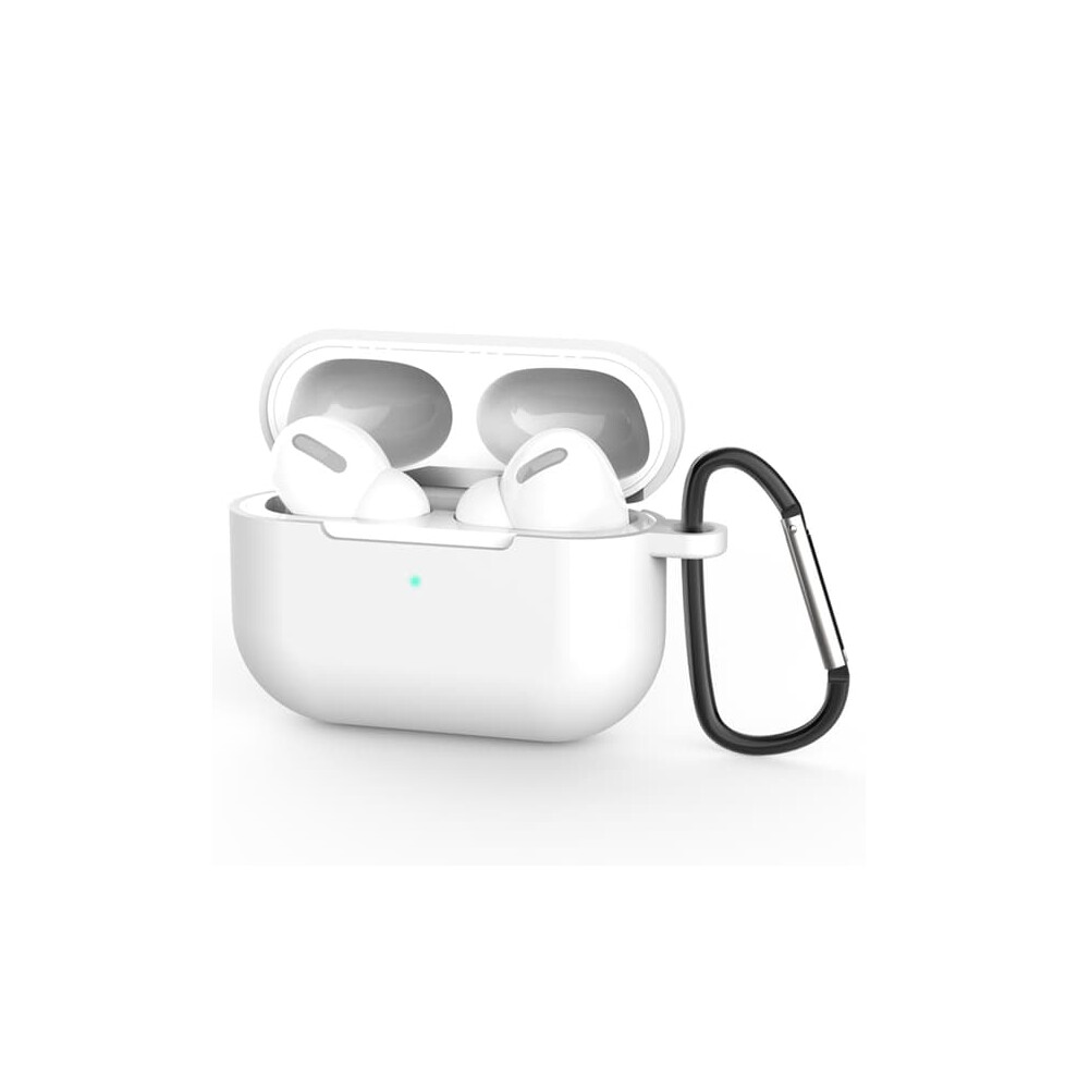Silicone Airpods Pro Case With Carabiner White 962125191240