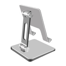 Kiplyki opvouwbare telefoon- en tabletstandaard, verstelbare, draagbare aluminium standaardhouder voor op het bureau, opvouwbare houder met stevige