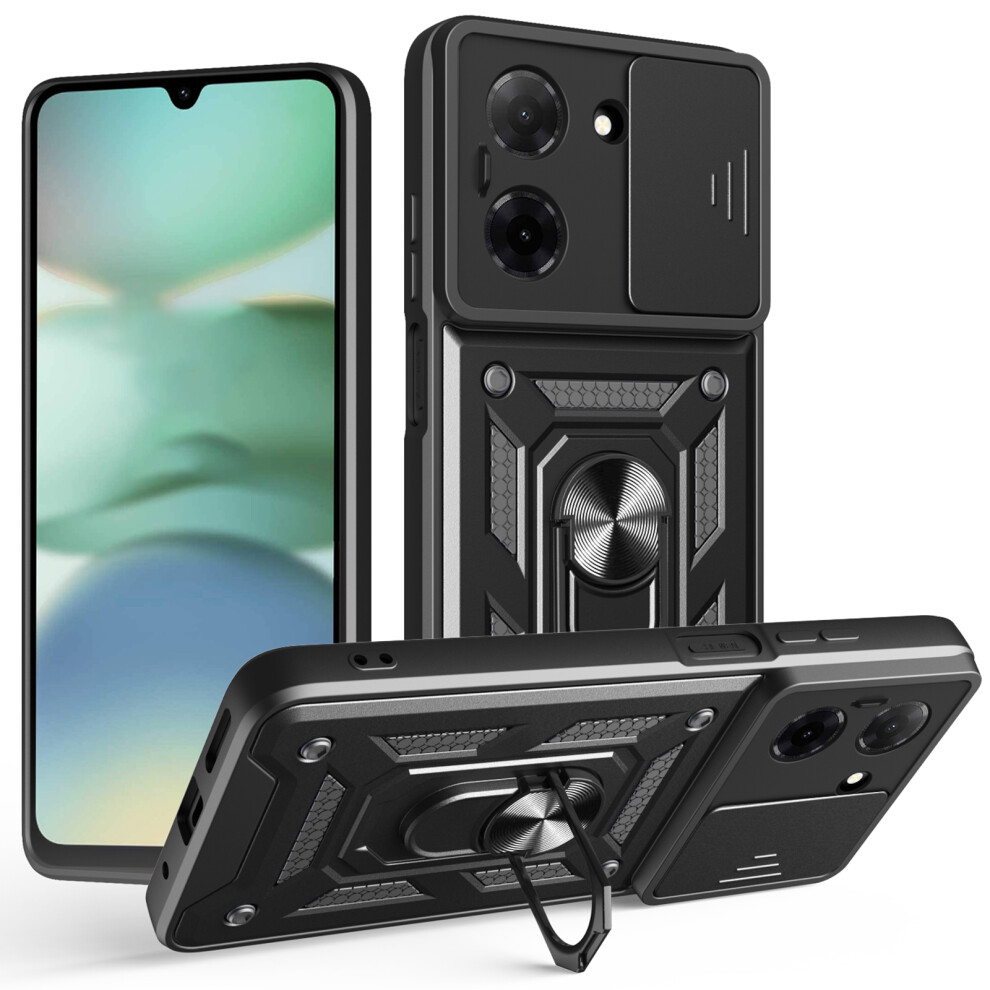 (Black) Amorus For Xiaomi Redmi A5 Nfc (Eu) (173.45Mm) Case Kickstand Pc + Tpu Phone Cover With Camera Lens Slider Black 6914298755570