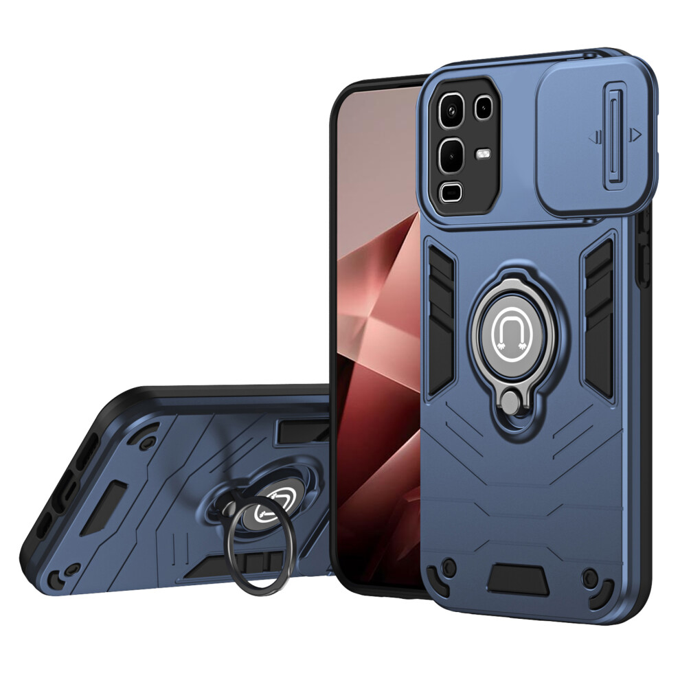 (Blue) For Infinix Note 50S 5G Case Slide Camshield Kickstand Pc + Tpu Phone Cover Blue 6914291526160