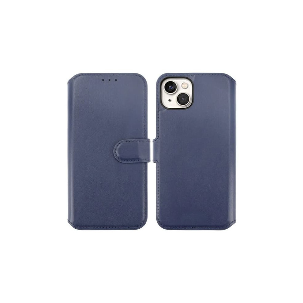 Iphone 15 Wallet Case Leather Navy Blue 962125216530