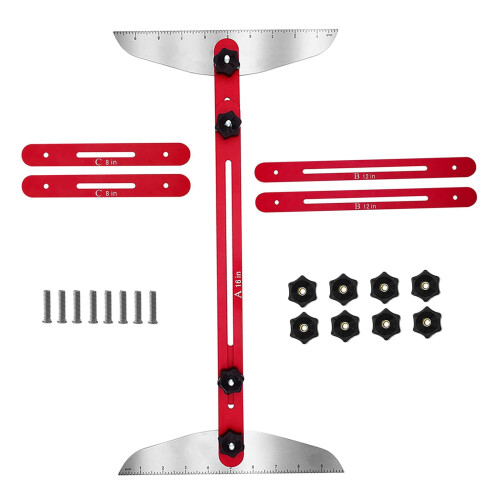 Red Stair Tread Gauge Tool for Accurate Shelf Scribing 1