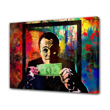 Affiche abstraite en toile noire pastel flottante « Le Loup de Wall Street », décor de chambre, paysage sportif, décoration de bureau, cadeau,