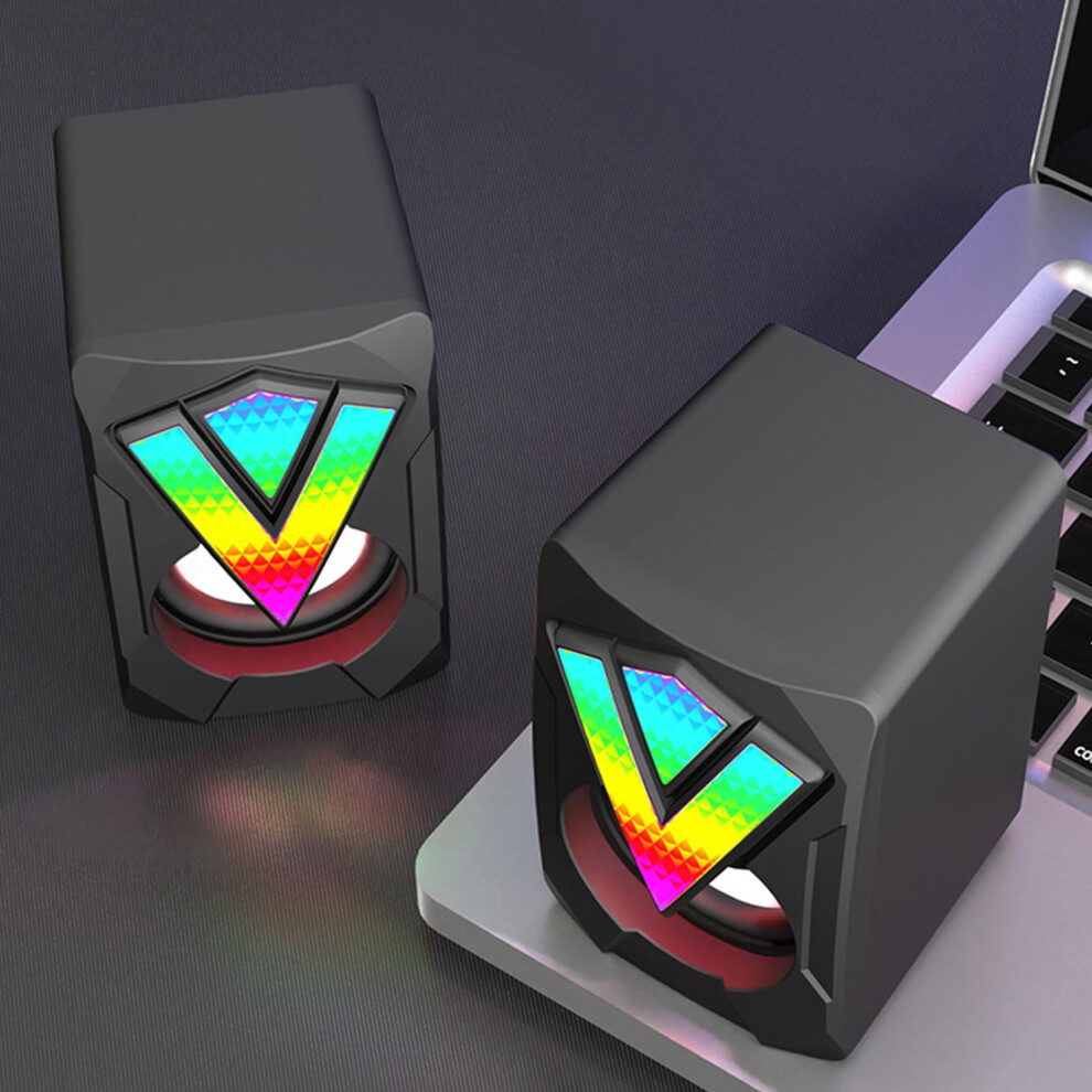 Txmfgh Rgb Wired Speakers For Desktop, Usb Plug-And-Play, 908436407670