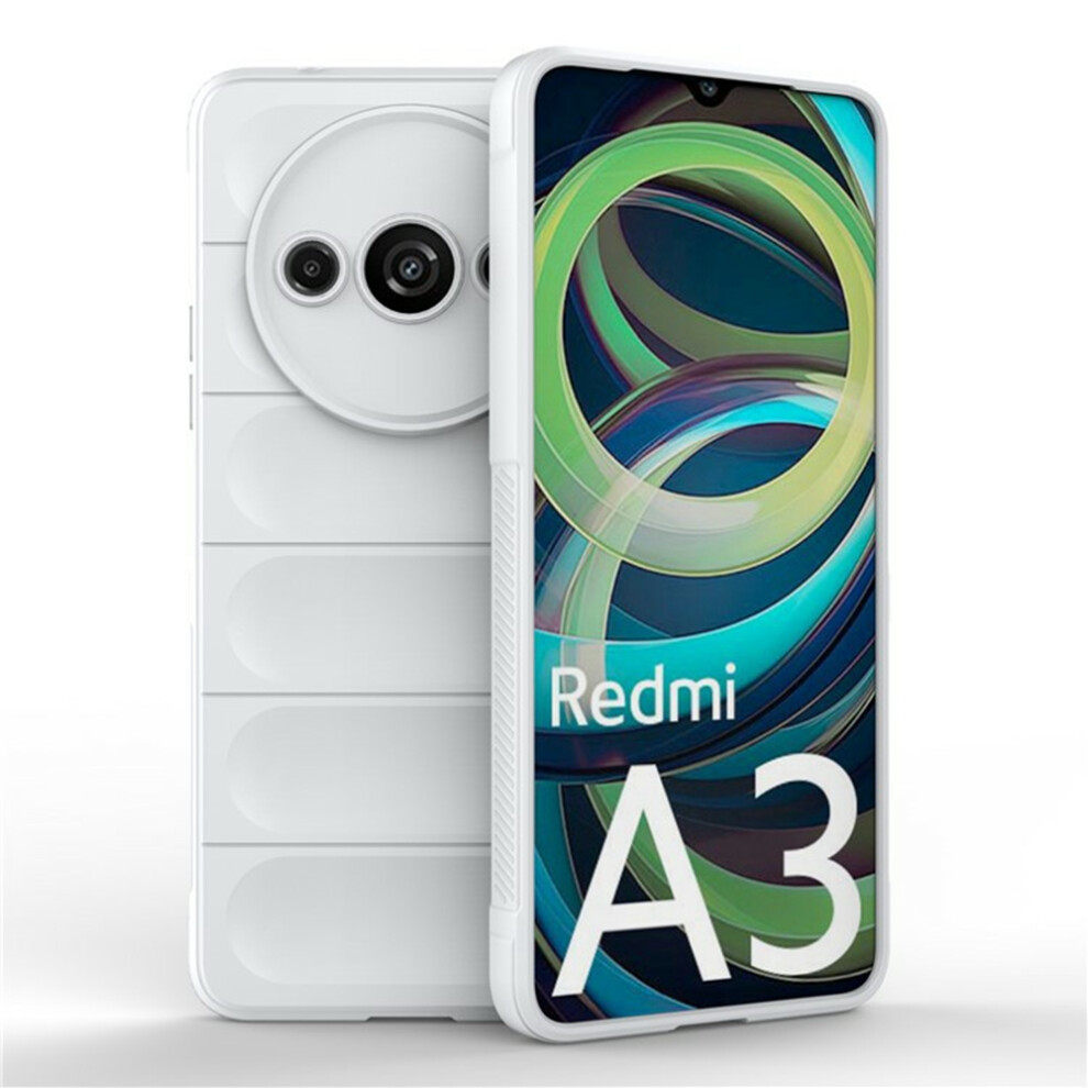 (White) Amorus For Xiaomi Redmi A3 4G / Poco C61 4G Case Shockproof Soft Tpu Rugged Phone Back Cover White 6914290124305