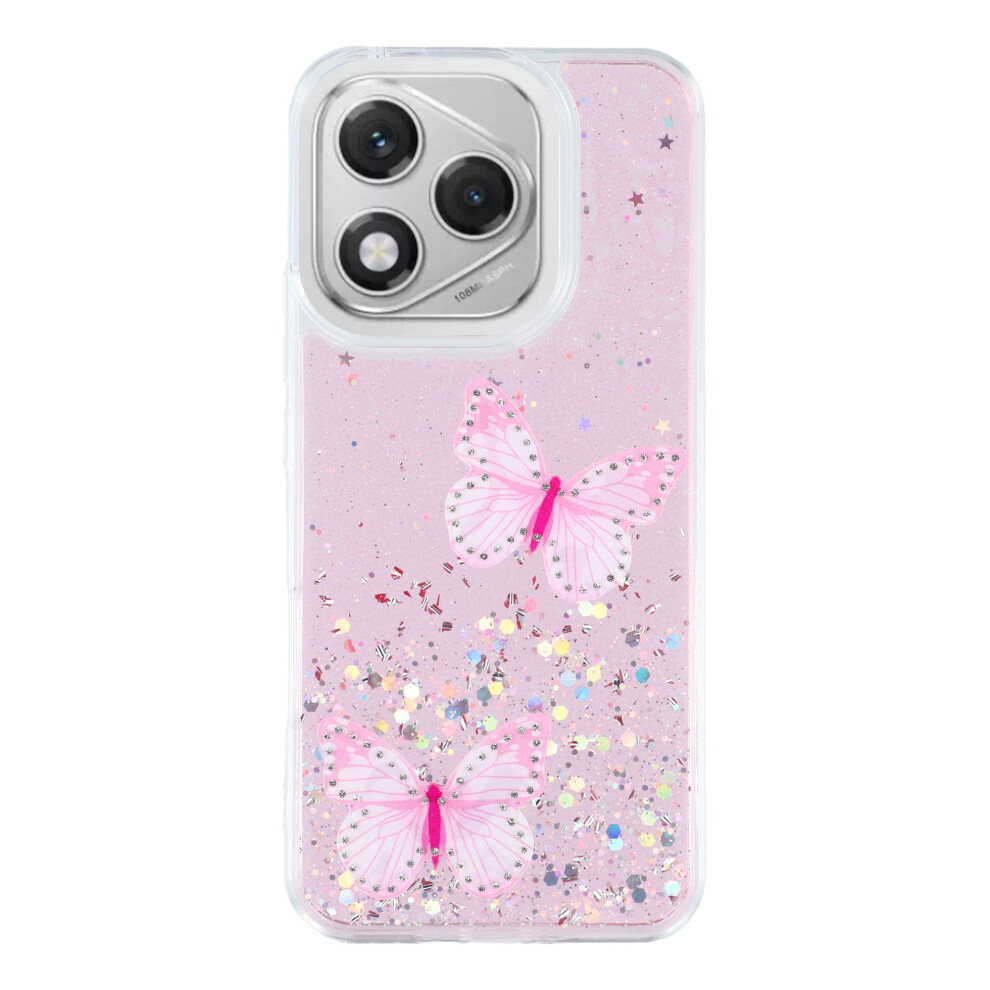 (Pink) For Honor 400 Lite 5G Case Epoxy Pvc Butterfly Tpu Aesthetics Phone Cover Pink 6914295327701