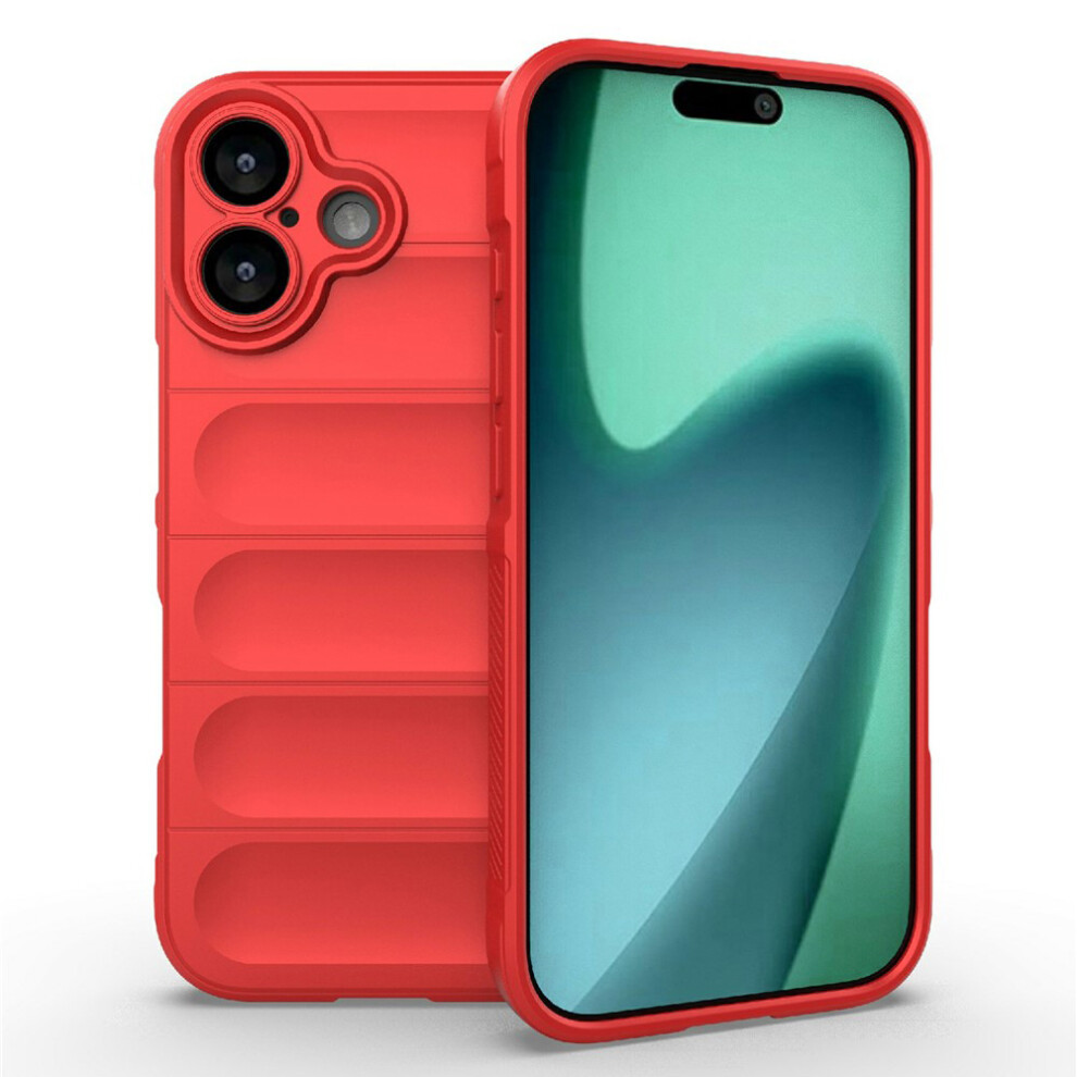 (Red) Amorus For Iphone 17 Case Shockproof Soft Tpu Rugged Phone Back Cover Red 6914298234624