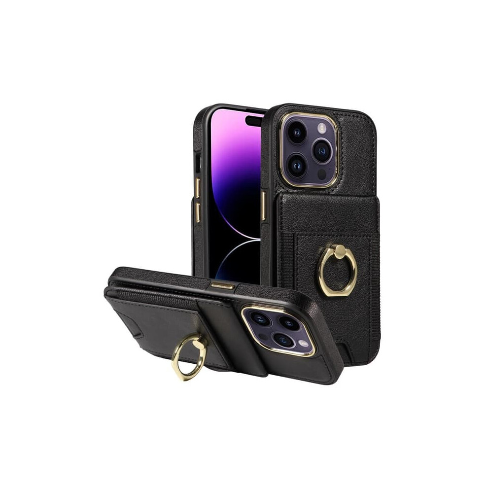 Skalo Iphone 15 Pro Pu Leather Wallet Case - Black 962125219838