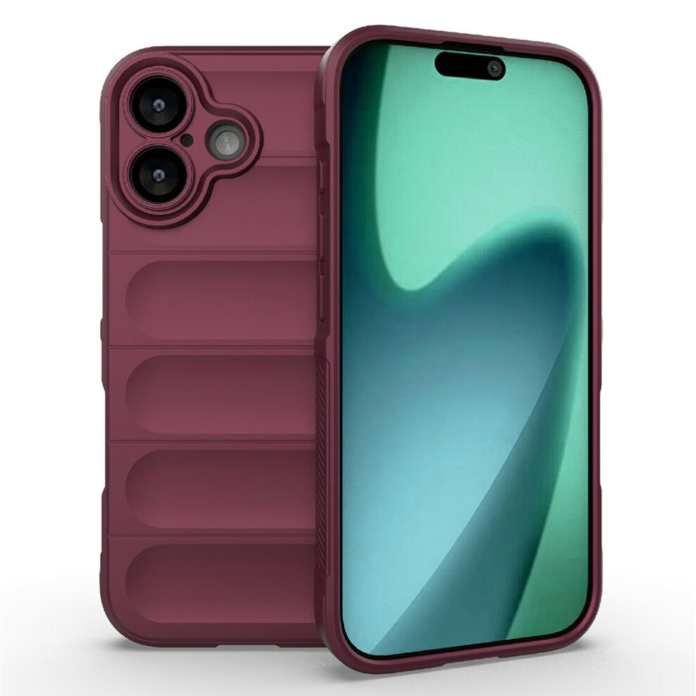 (Wine ) Amorus For Iphone 17 Case Shockproof Soft Tpu Rugged Phone Back Cover Red 6914293088352