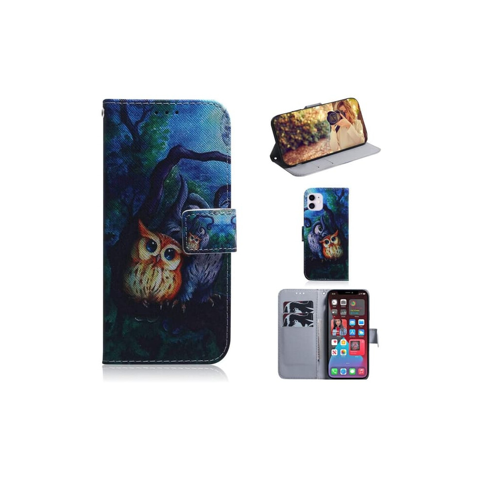 Owl Moonlight Wallet Case For Iphone 12 962125210439