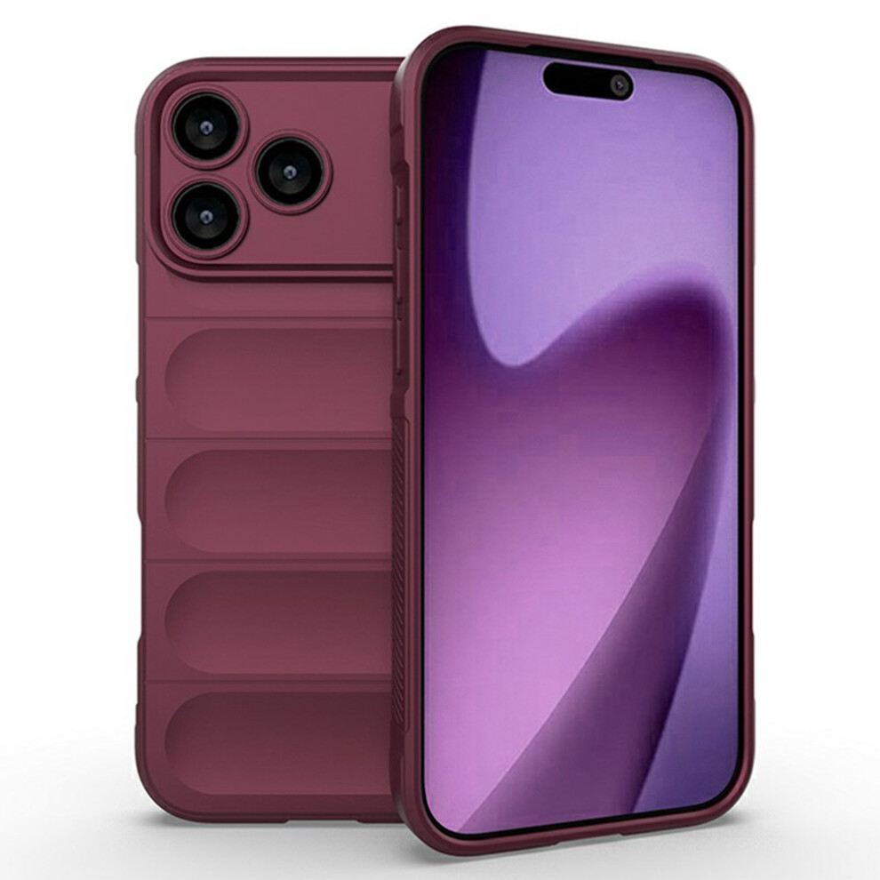 (Wine ) Amorus For Iphone 17 Pro Max Case Shockproof Soft Tpu Rugged Phone Back Cover Red 6914299691174