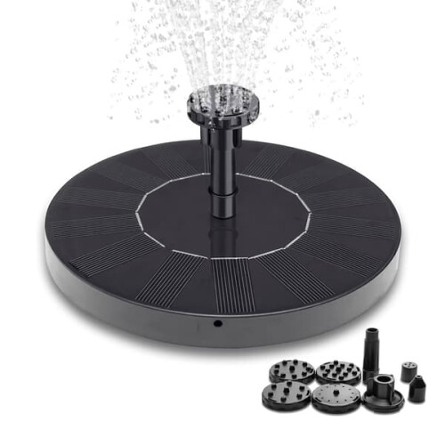 Solar Fountain Black 16 cm