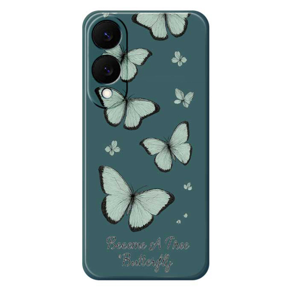 (Green) For Samsung Galaxy S25 Edge Case Butterfly Pattern Printing Straight Edge Tpu Phone Back Cover Green 6914295471794