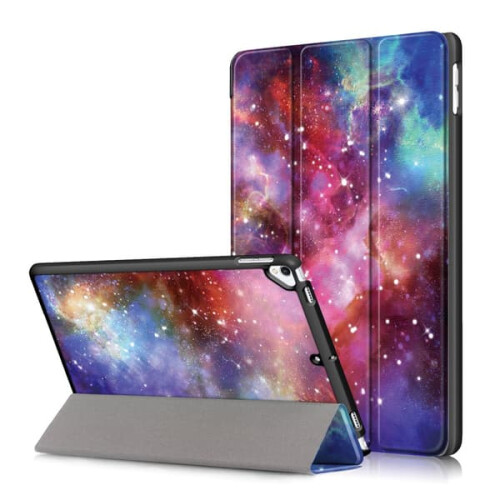 Capa dobrável tripla com estampa de céu estrelado, compatível com iPad de 10,2 polegadas (9ª geração, 2021).