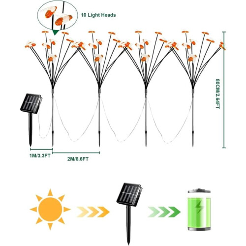 Solar Globe Lights LED Outdoor Garden Lights 4 pcs 1