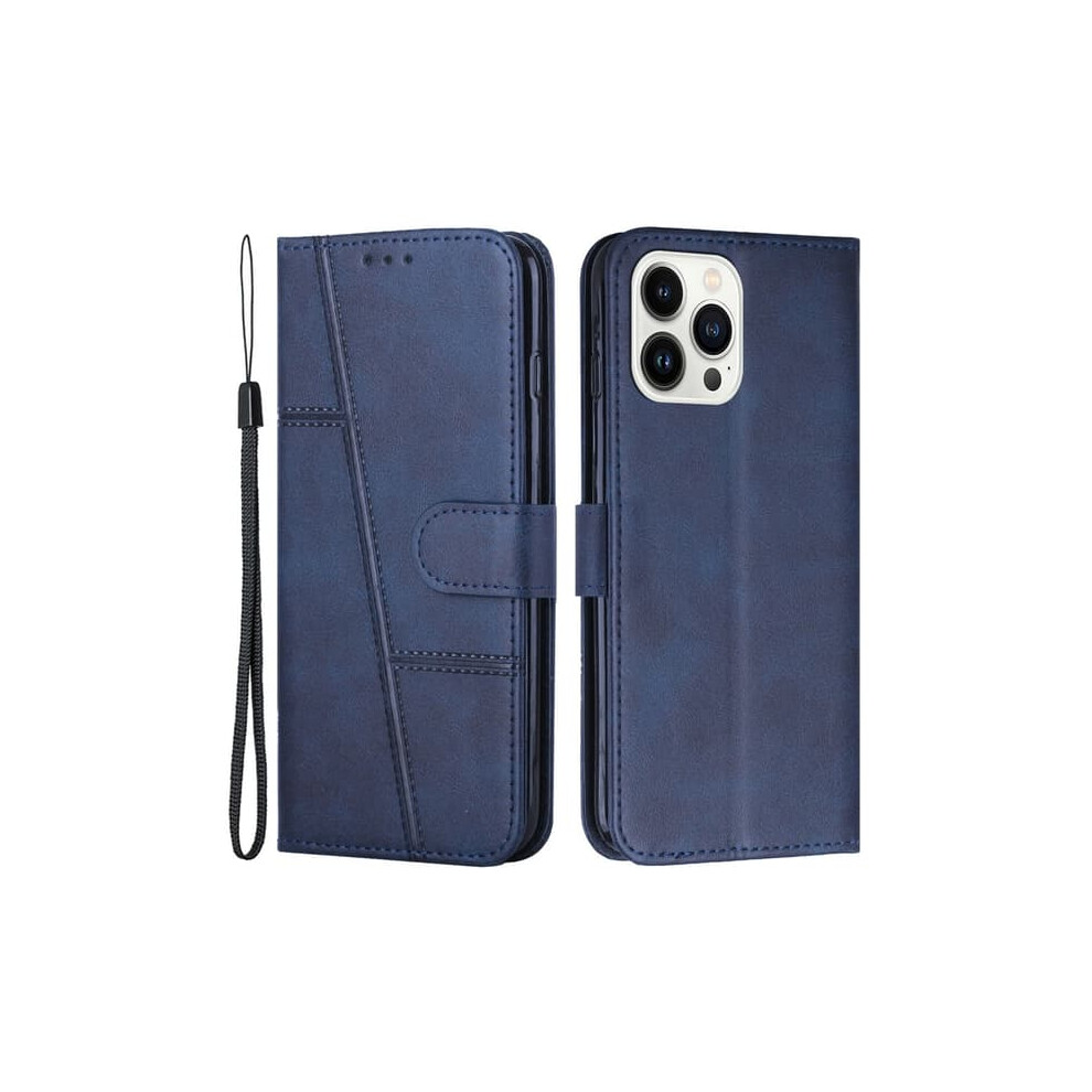 Skalo Iphone 15 Pro Embossed Triangle Wallet Case Blue 962125219159