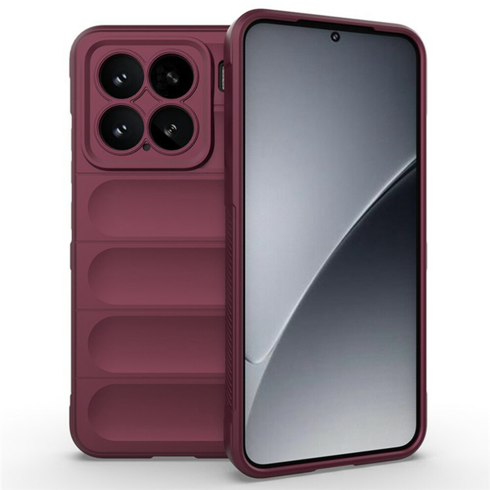 (Wine ) Amorus For Xiaomi 15 Case Shockproof Soft Tpu Rugged Phone Back Cover Red 6914291028060