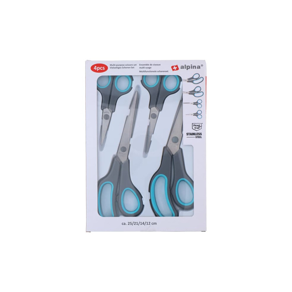 Scissors assorted sizes 4-pack