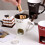 Fondue Pot Set Chocolate Cheese Ceramic 4 Mugs with Forks 6