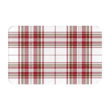 Tapis de porte à carreaux tartan rouge et marron, 51 x 80 cm, antidérapant et lavable. Convient pour l'extérieur, l'intérieur, la salle de bain,