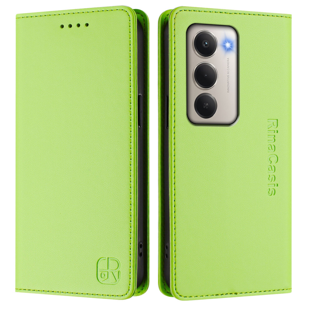 (Green) For Xiaomi Redmi 15 5G (Global) (169Mm) Leather Case Rinacasis Rc01 Phone Cover With Rfid Blocking Wallet Stand Green 6914292816611