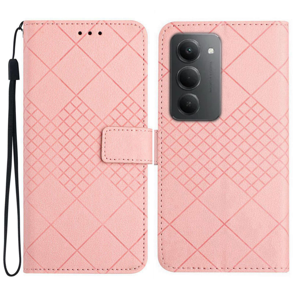 (Pink) For Xiaomi Redmi 15 5G (Global) (169Mm) Case Wallet Imprint Pu Leather Flip Folio Phone Cover Pink 6914292819278
