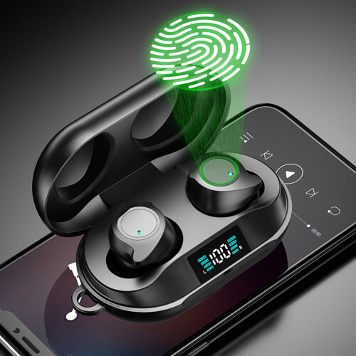 Ασύρματα ακουστικά Txmfgh Ασύρματα ακουστικά Bluetooth 5.5 με ασύρματη φόρτιση, αντοχή