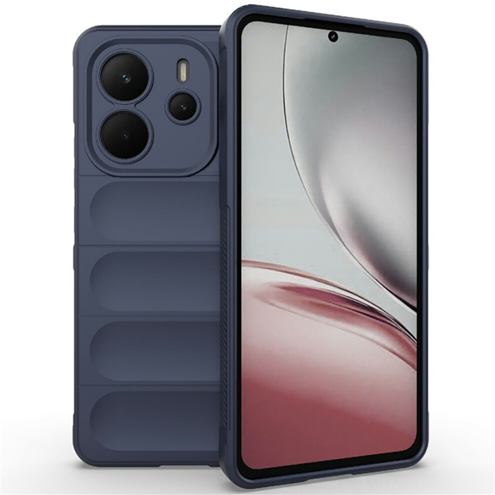 (Dark ) Amorus For Xiaomi Redmi Note 14 4G (164.84Mm) Case Shockproof Soft Tpu Rugged Phone Back Cover Blue 6914299526698