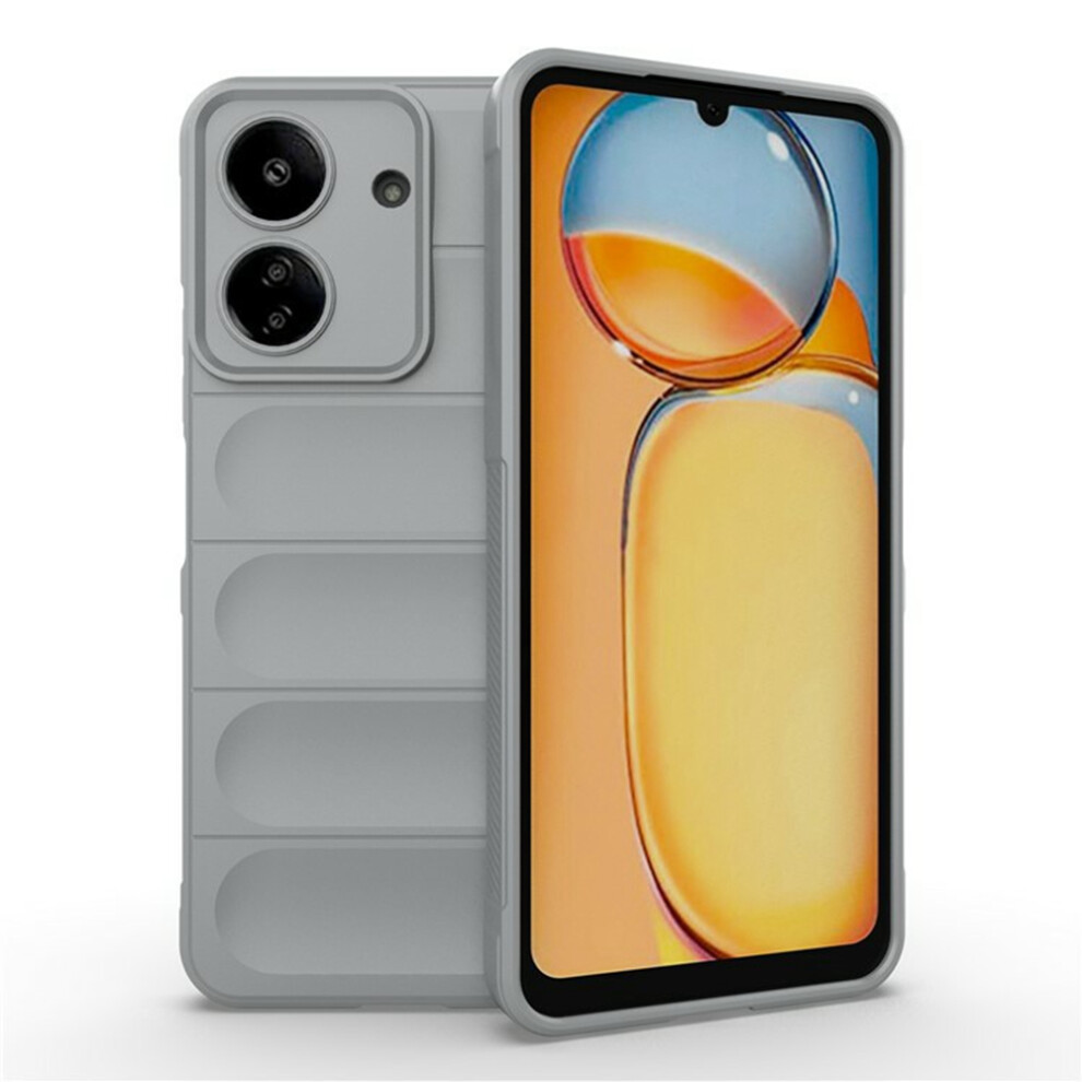 (Light ) Amorus For Xiaomi Redmi 13C 4G Case Shockproof Soft Tpu Rugged Phone Back Cover Grey 6914290311101