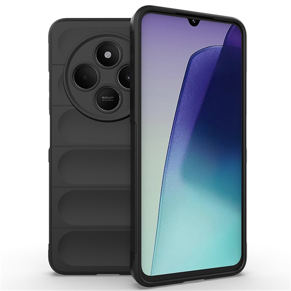 (Black) Amorus Phone Case For Xiaomi Poco C75 4G / Redmi 14R 5G / Redmi 14C 4G Shockproof Soft Tpu Rugged Back Cover Black 6914295520409