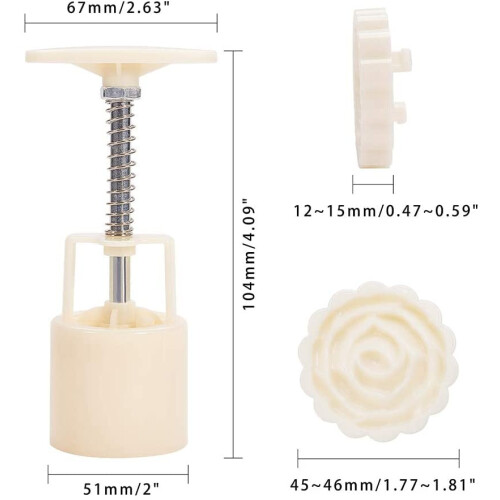 Flower Mooncake Mold Stamp Set 18 pcs 30g 1