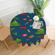 Nappe rectangulaire de Noël 152 cm, résistante à l'eau, infroissable et anti-taches, en tissu doux, idéale pour la salle à manger, les fêtes et