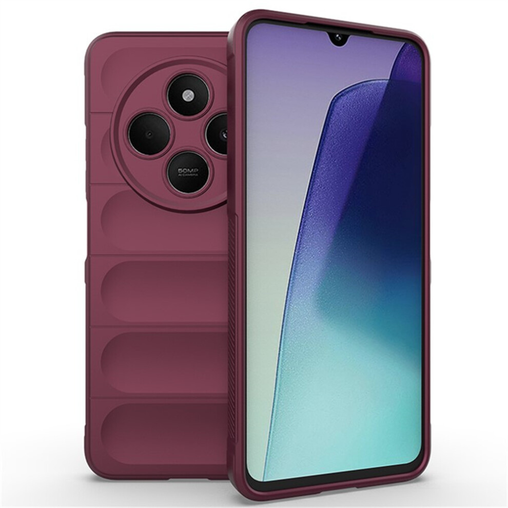 (Wine ) Amorus Phone Case For Xiaomi Poco C75 4G / Mi 14R 5G / Mi 14C 4G Shockproof Soft Tpu Rugged Back Cover Red 6914297551654
