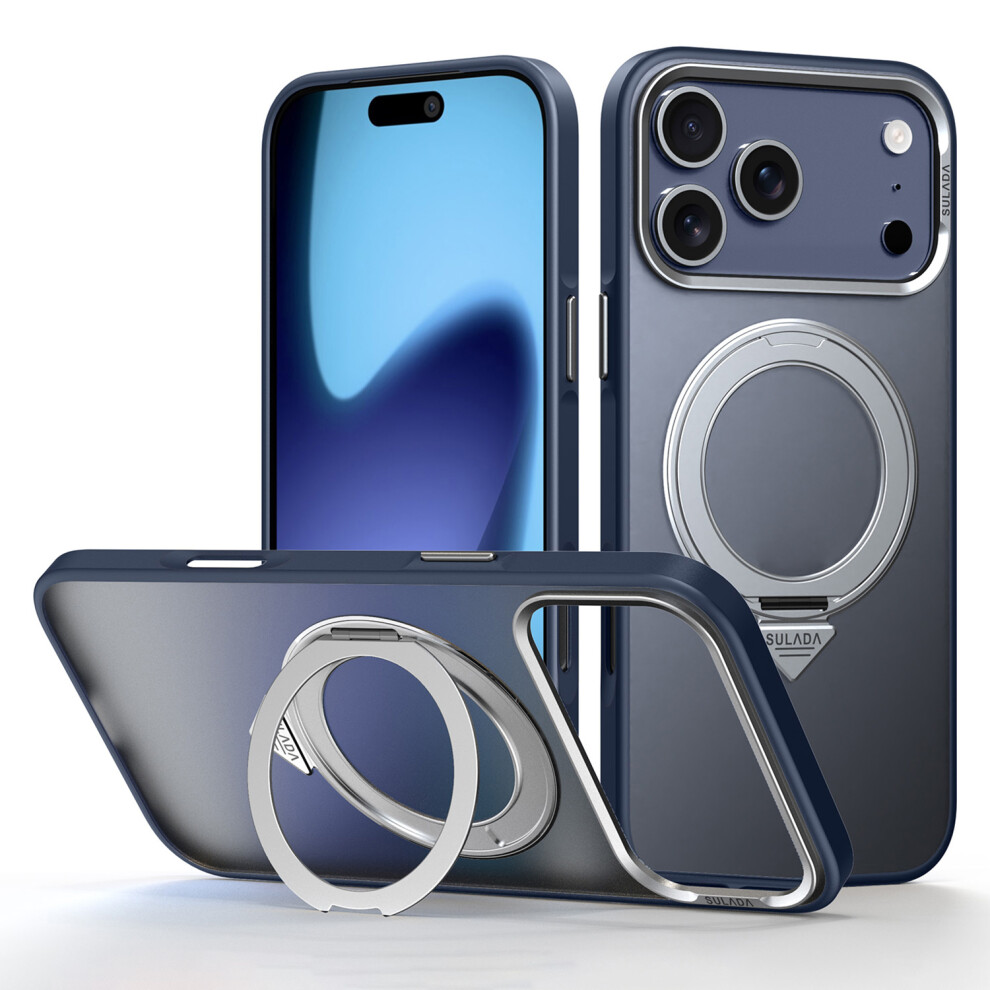 (Titanium ) Sulada For Iphone 17 Pro Case Magnetic Case Anti-Fingerprints Matte Tpu + Pc Phone Cover With Kickstand Blue 6914294454545