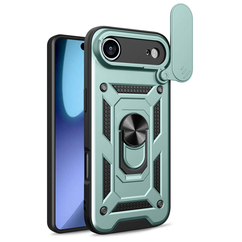 (Green) Amorus For Iphone Air Case Kickstand Pc + Tpu Phone Cover With Camera Lens Slider Green 6914292992513