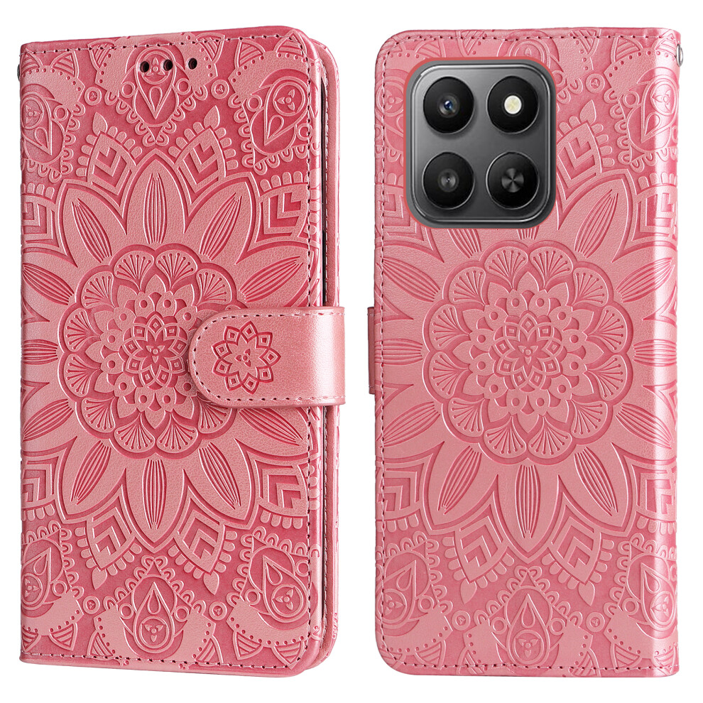 (Pink) For Honor 400 Smart 5G / 4G / X7d 4G Case Sunflower Imprint Leather Wallet Phone Cover Pink 6914299057284