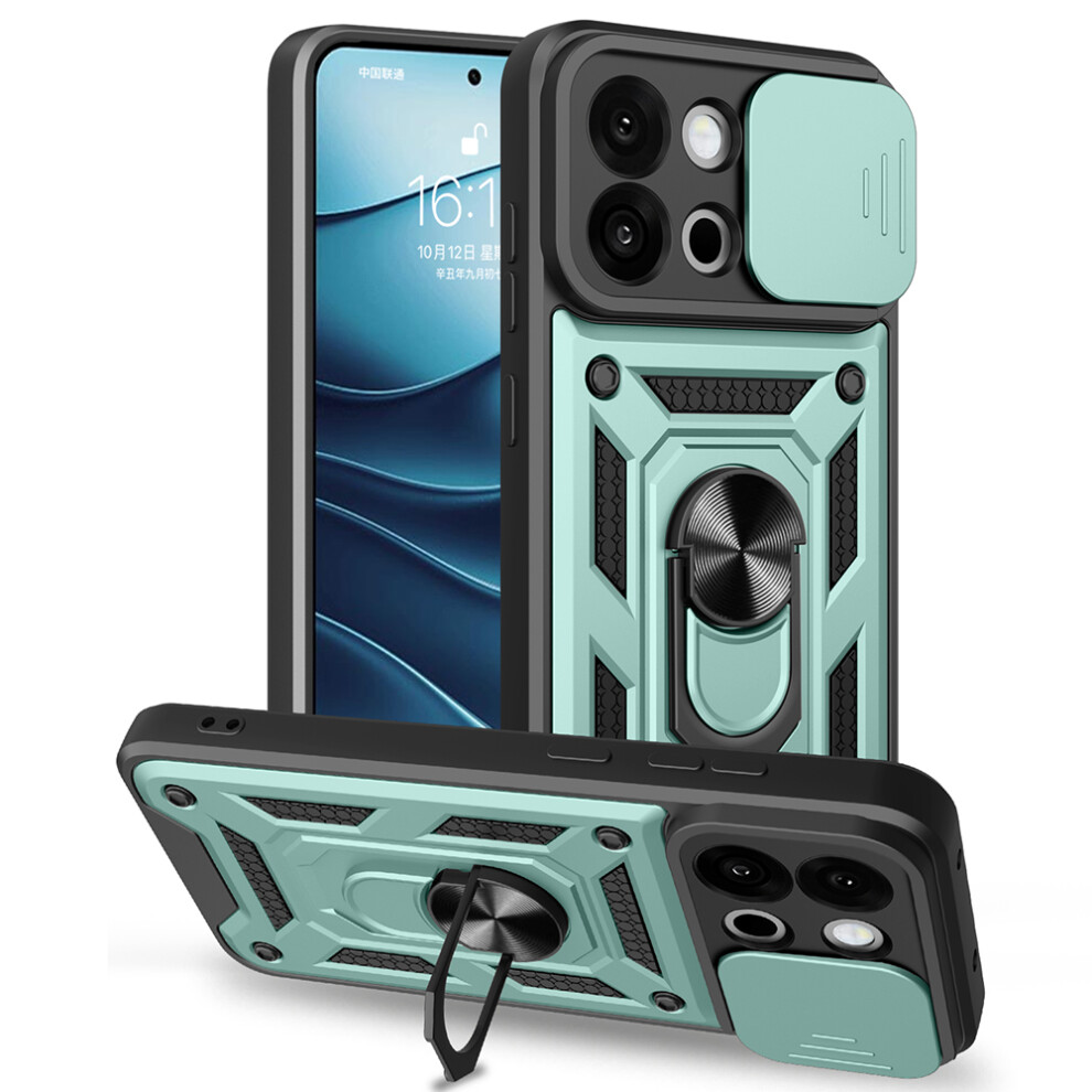(Green) Amorus For Oneplus 13S 5G / 13T 5G Case Kickstand Pc + Tpu Phone Cover With Camera Lens Slider Green 6914292699504