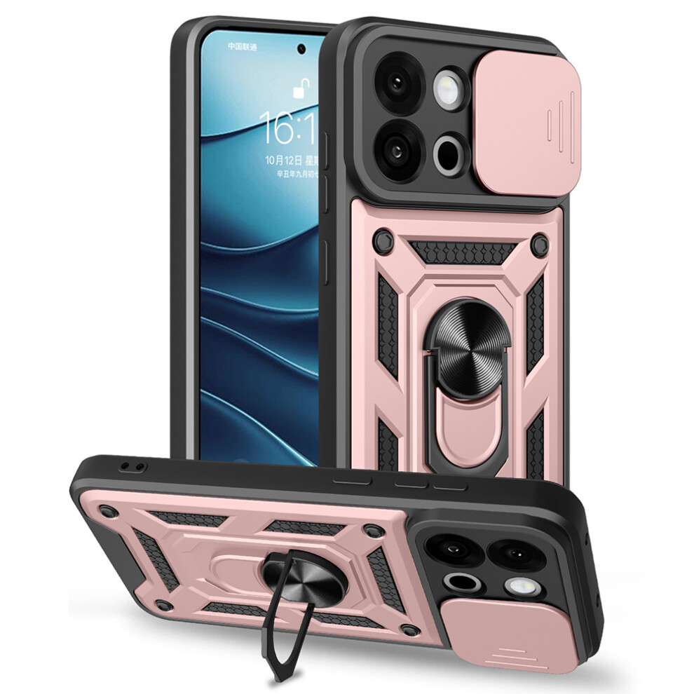 (Rose ) Amorus For Oneplus 13S 5G / 13T 5G Case Kickstand Pc + Tpu Phone Cover With Camera Lens Slider Gold 6914294974821