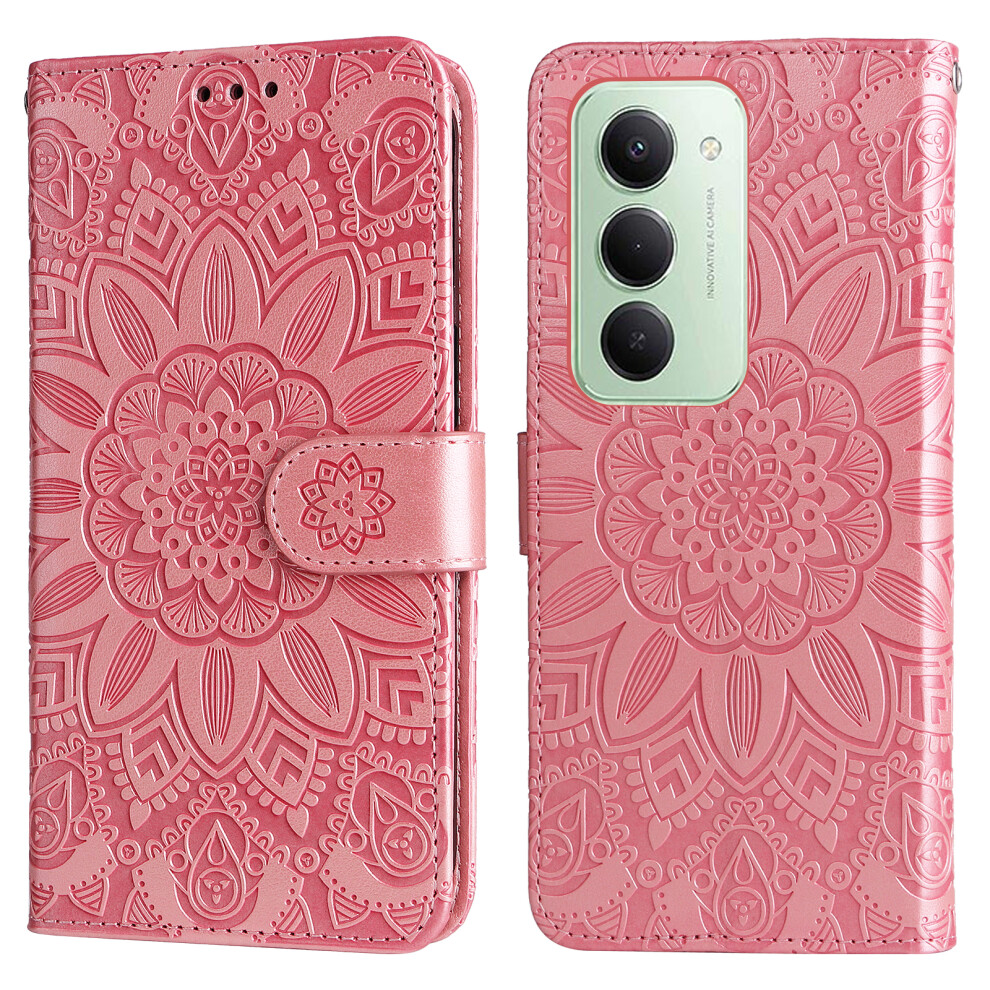 (Pink) For Xiaomi Redmi 15 5G (Global) (169Mm) Case Sunflower Imprint Leather Wallet Phone Cover Pink 6914293034809