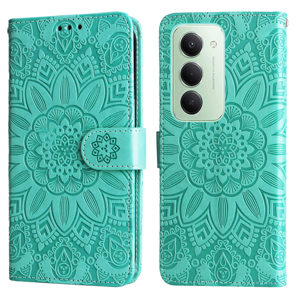 (Green) For Xiaomi Redmi 15 5G (Global) (169Mm) Case Sunflower Imprint Leather Wallet Phone Cover Green 6914298415269
