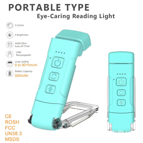 Φως με κλιπ Quinlirra, φορητή λάμπα με κλιπ φόρτισης USB, προστασία ματιών Mini LED για 2