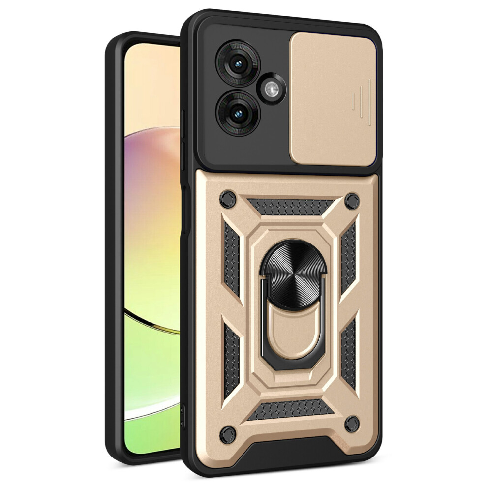 (Gold) Amorus For Motorola Moto G55 5G Case Kickstand Pc + Tpu Phone Cover With Camera Lens Slider Gold 6914292628634
