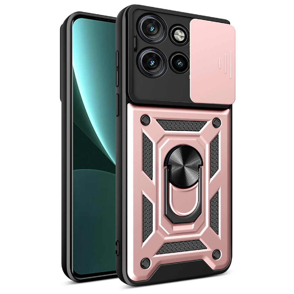 (Rose ) Amorus For Motorola Edge 60 Neo 5G / Edge 50 Neo 5G / Moto S50 5G / Thinkphone 25 5G Case Kickstand Pc + Tpu Phone Cover With Came Gold 6914290508914