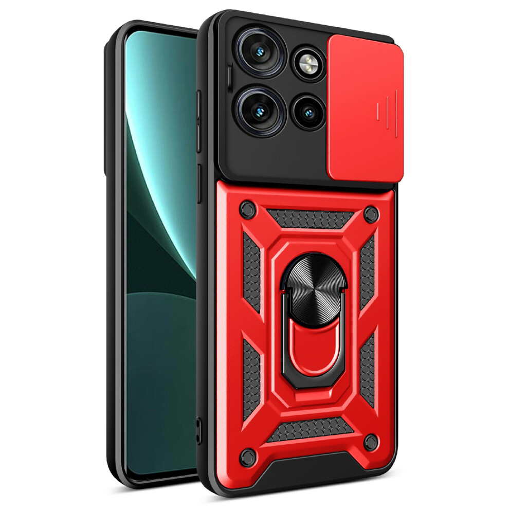 (Red) Amorus For Motorola Edge 60 Neo 5G / Edge 50 Neo 5G / Moto S50 5G / Thinkphone 25 5G Case Kickstand Pc + Tpu Phone Cover With Came Red 6914292145117